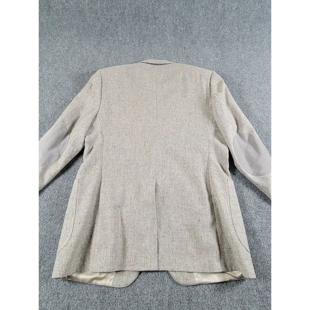 Vtg Johnny Carson Blazer Men 42R 2-Button Elbow Patch Gray 1970's USA Union Made